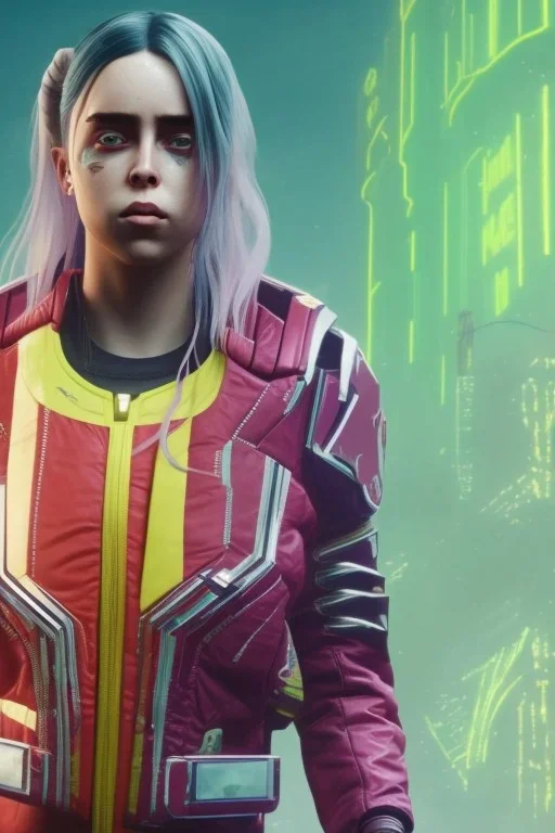 Billie Eilish, in stockings, cyberpunk2077