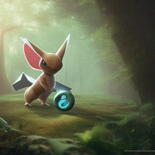 Mystery pokemon,Ambiance dramatique, hyperrealisme, 8k, high quality, lot of details, portrait,