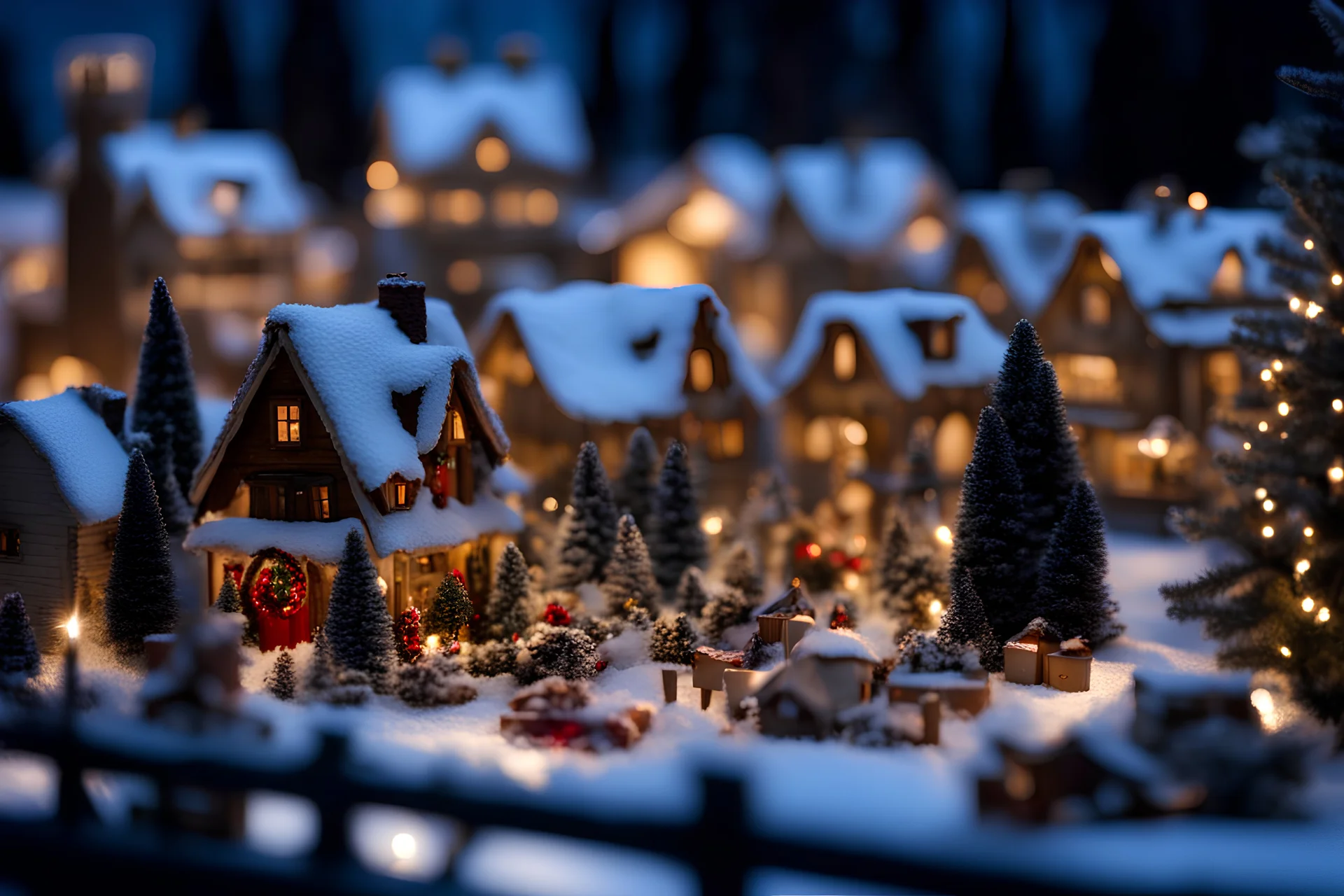 Ultra realistic photo, christmas village, captured with professional DSLR camera, 64k, ultra detailed