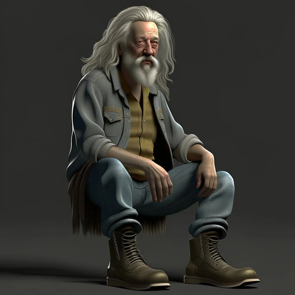 "hyper-kentucky hill billy trash style, ultra detailed photorealistic A longhair middle aged Big feet Willy, final render"