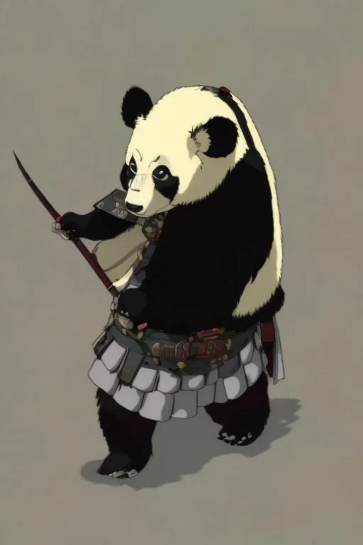 Panda in samurai armour