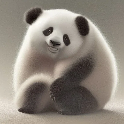 pixar art style of a mega cute and fluffy baby panda in natural environment, monotone color, full body, by mobeius, au naturel, hyper detailed, digital art, trending on artstation, cinematic lighting, studio quality, smooth render, unreal engine, octane render, art style by klimt and nixeu and ian sprigger and wlop and krenz cushart