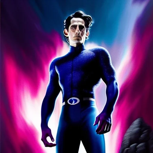 Ultra detailed fullbody Portrait in oil on canvas of Nightcrawler Xmen , extremely detailed digital painting, extremely detailed face,crystal clear Big Glowing eyes, mystical colors ,perfectly centered image, perfect composition, rim light, beautiful lighting, 8k, stunning scene, raytracing, anatomically correct, in the style of robert e howard and Ken Kelley and Ohrai Noriyoshi and Simon Bisley and tomzj1