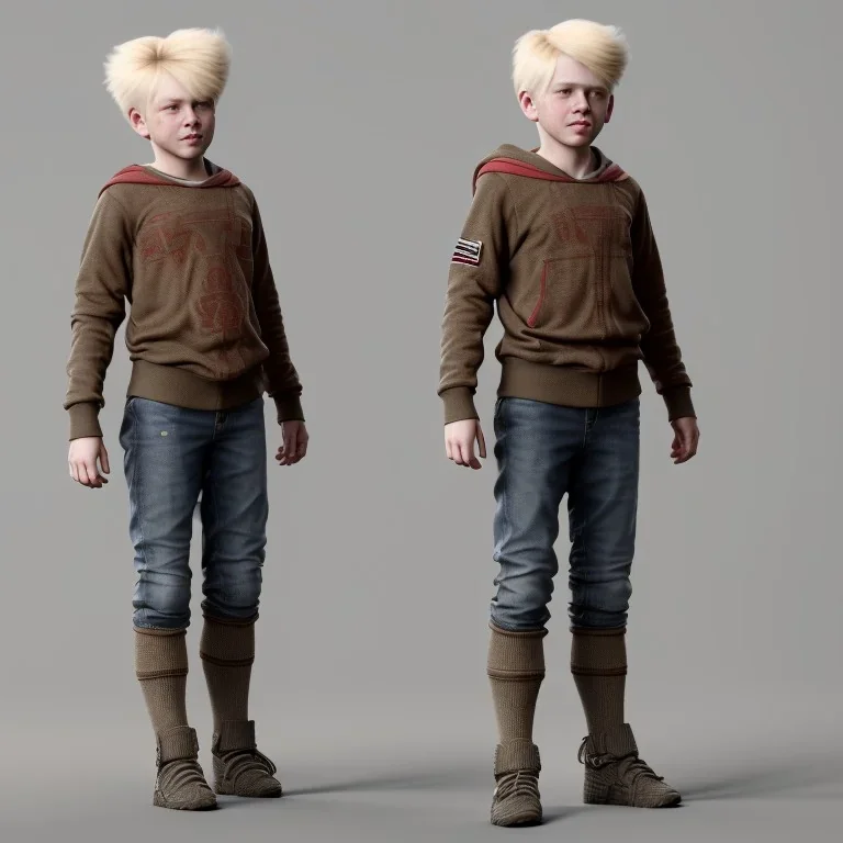 12 year old blonde boy, fullbody, medieval