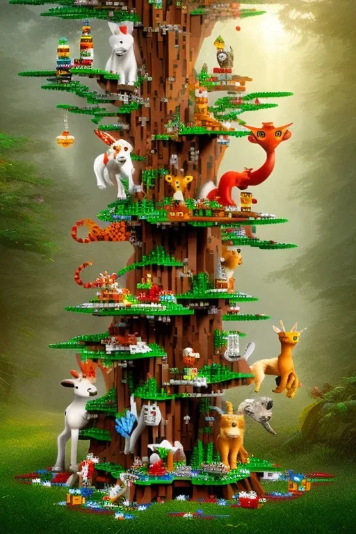 lego tree forest animals children