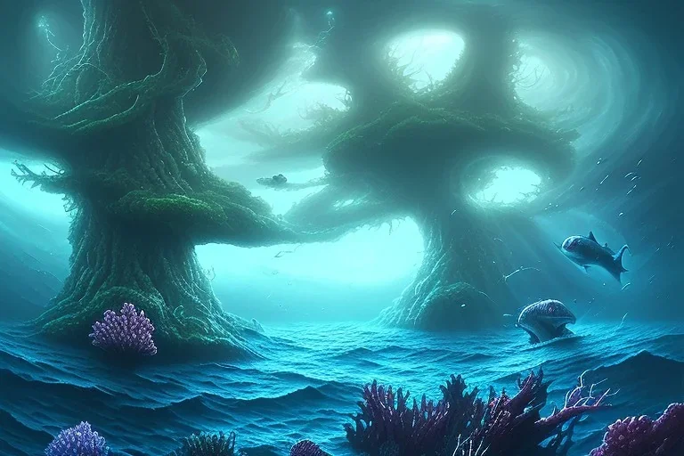 deep sea tree landscape