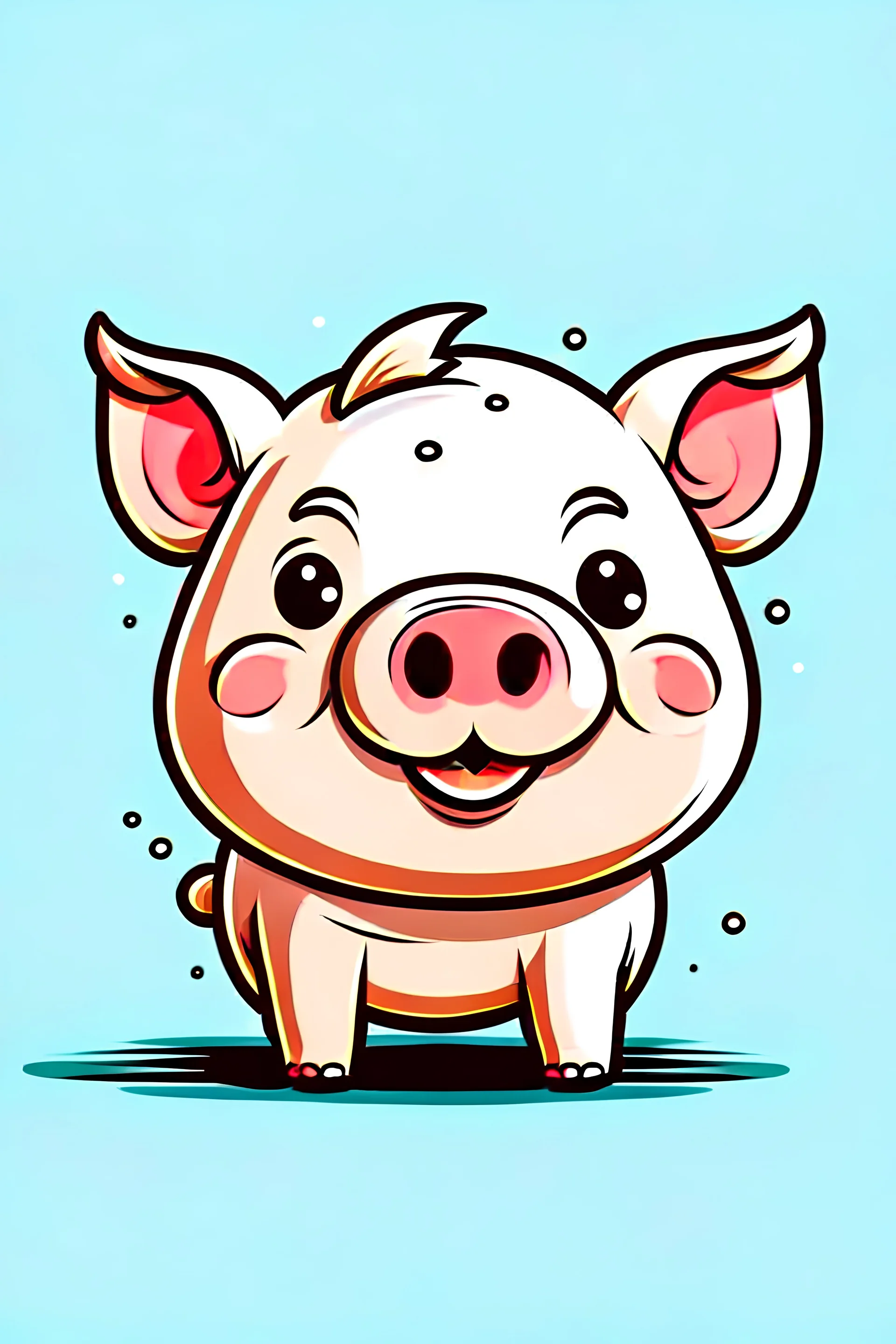 create a pig character for a website header logo