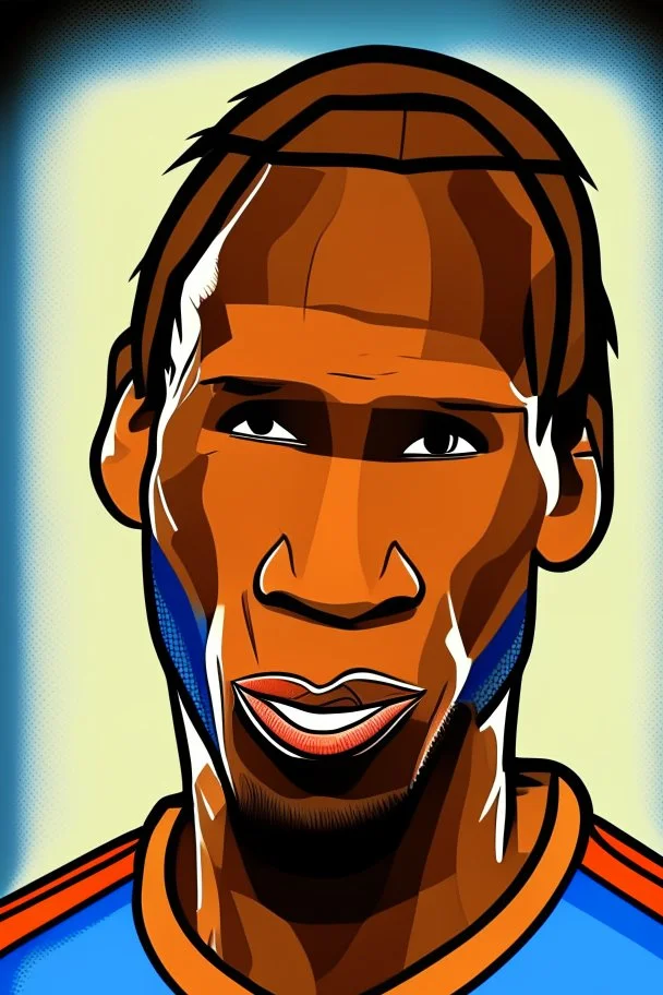 Didier Drogba Footballer ,cartoon 2d