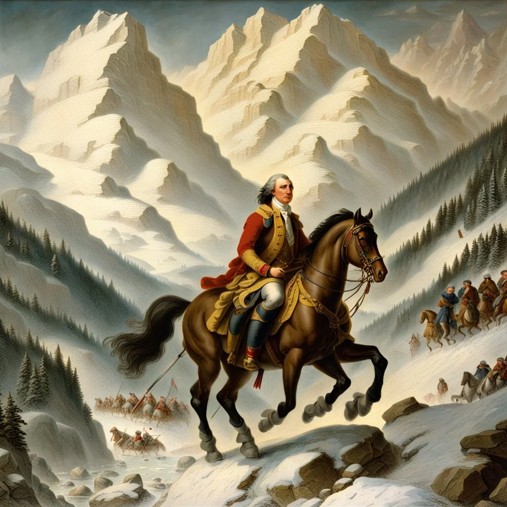 George Washington crossing the Alps.