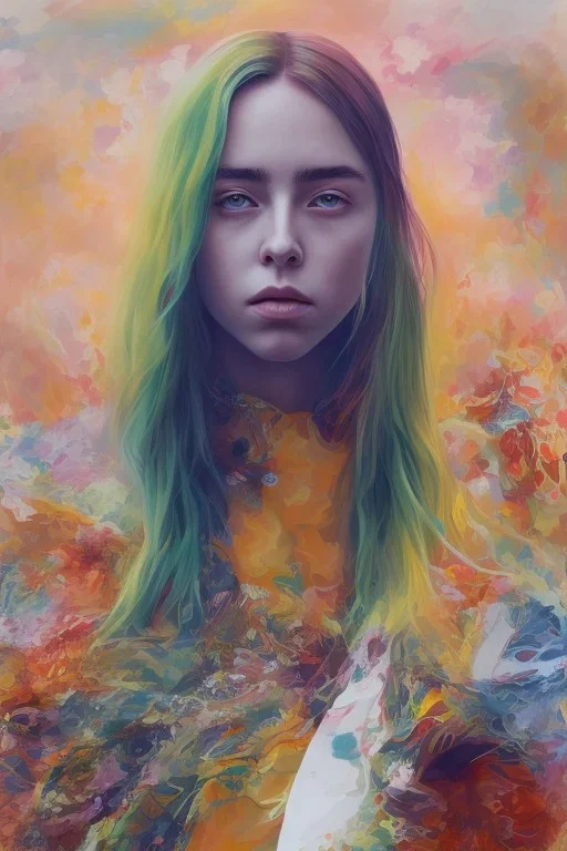 Billie Eilish, legs, photorealistic illustration, 4k