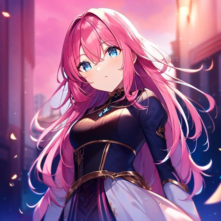 girl, masterpiece, best quality, cinematic lighting, detailed outfit, perfect eyes, long hair, pink hair, blue eyes, neko pose,