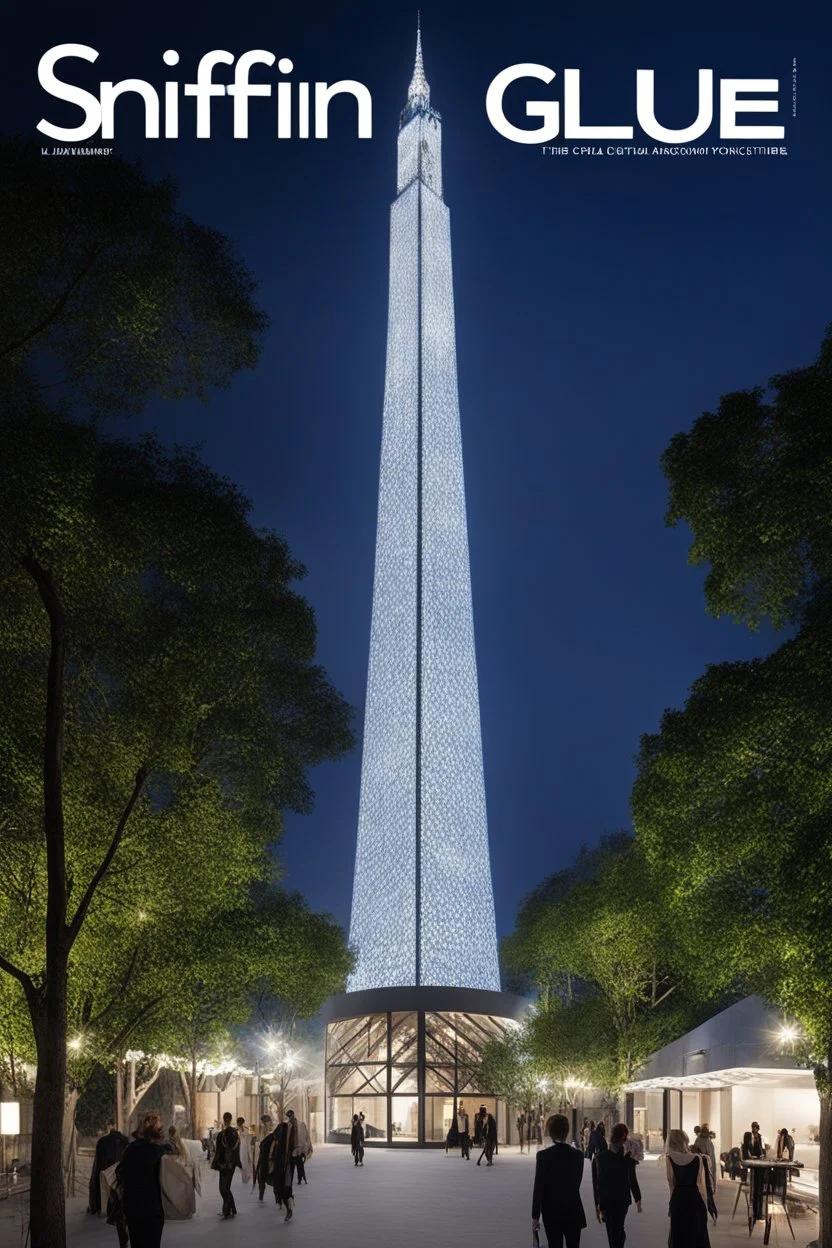 SNIFFIN’ GLUE magazine high res photo cover by Iwan Baan: special fancy architectures; guest building : The Luminescent Luminara Tower by Isadora Bellefonte