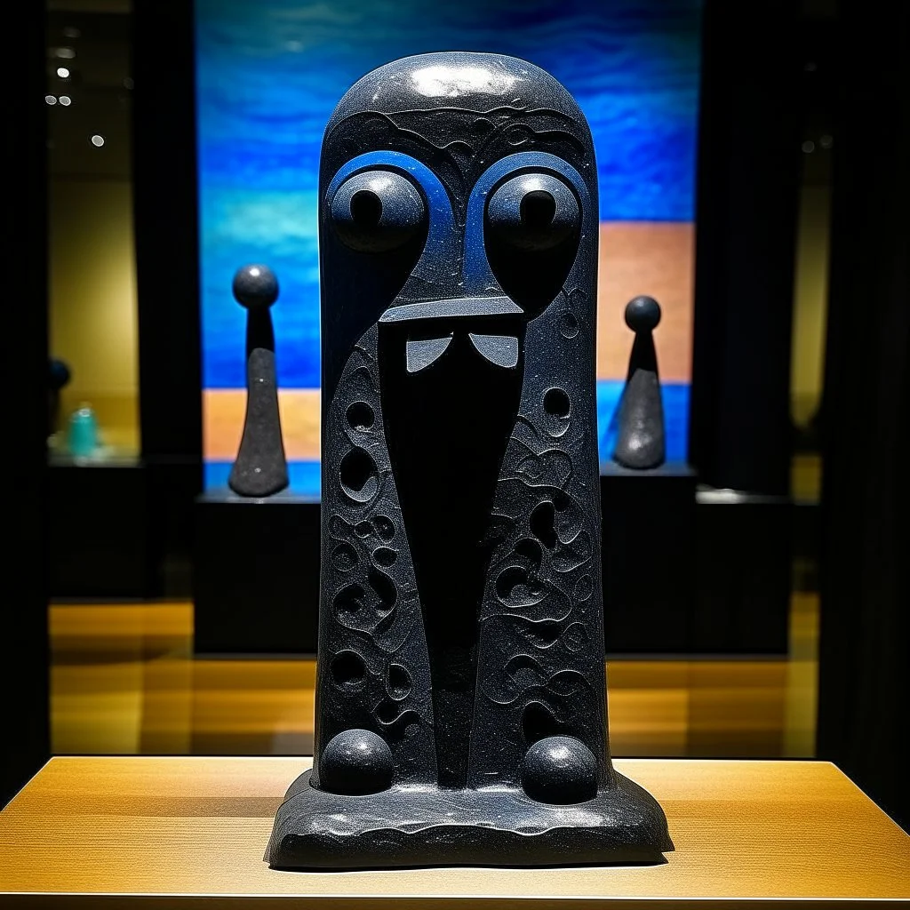 A black water elemental squid designed in Moai statues painted by Paul Klee
