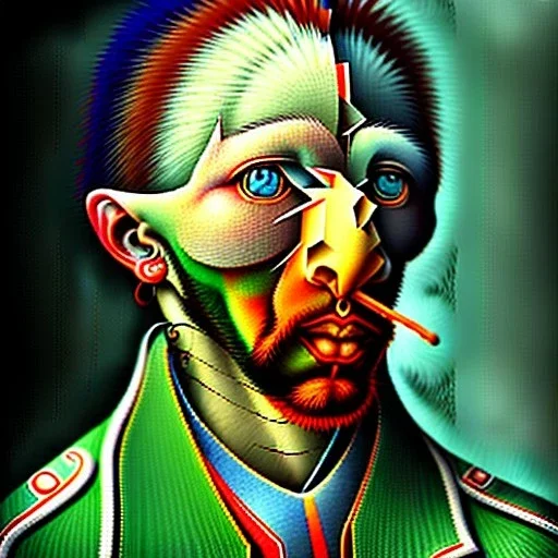 retrato de un hombre llamado Jacobo Santiago Mozos con el estilo de Vincent van Gogh