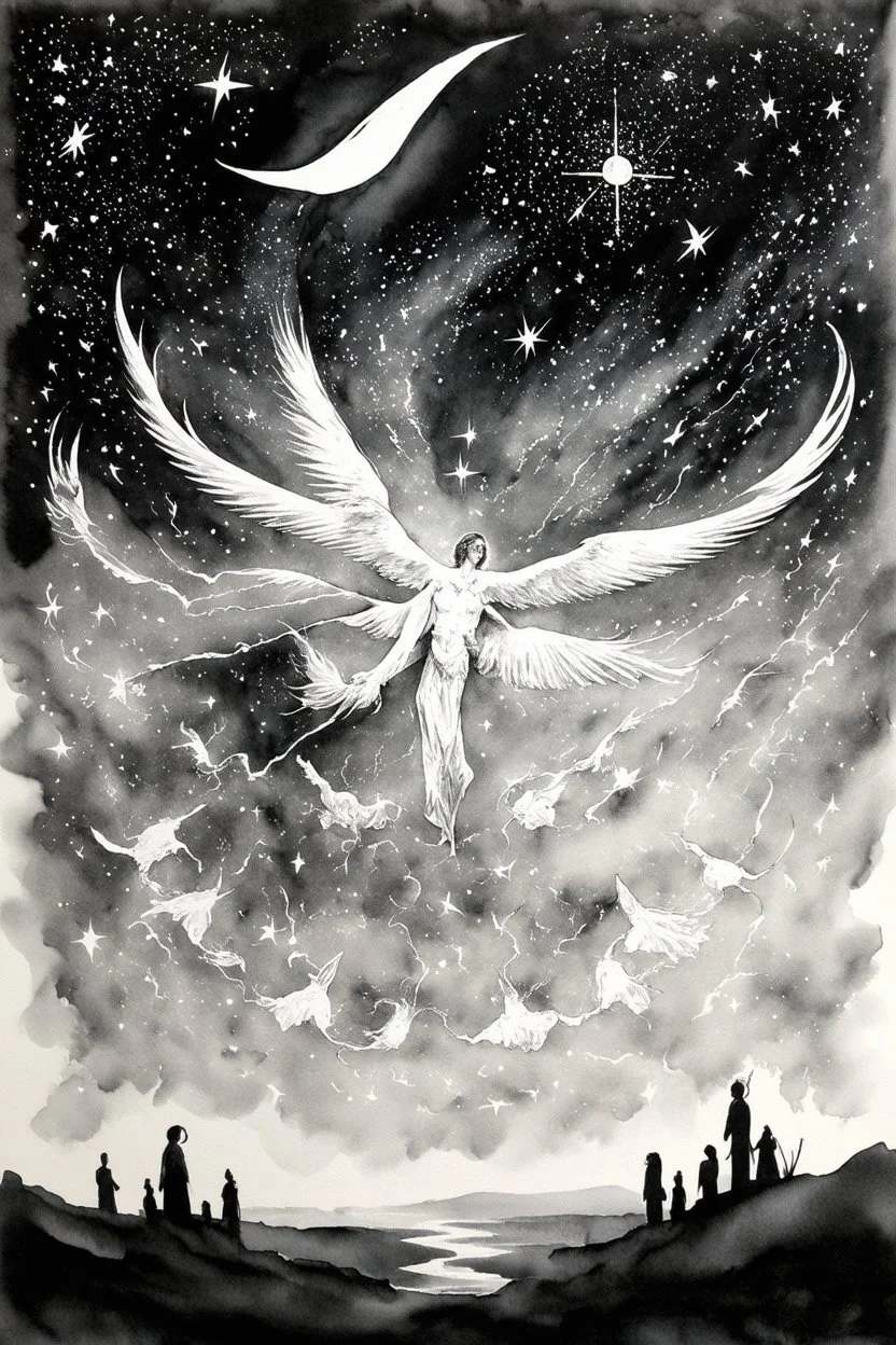 religious instinct; Ink wash; Celestial Palette