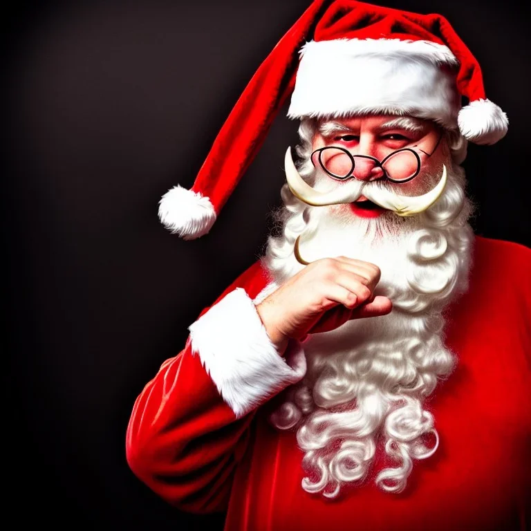 Photo, Santa Claus, pentagrams, evil wizard, fire demon, devil worshipper