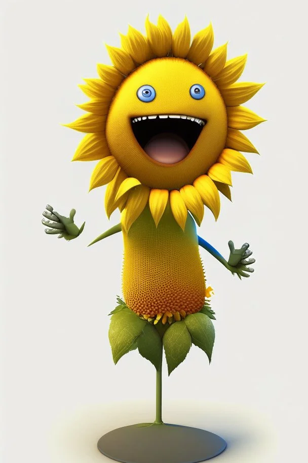 cheery sunflower avatar singing full body