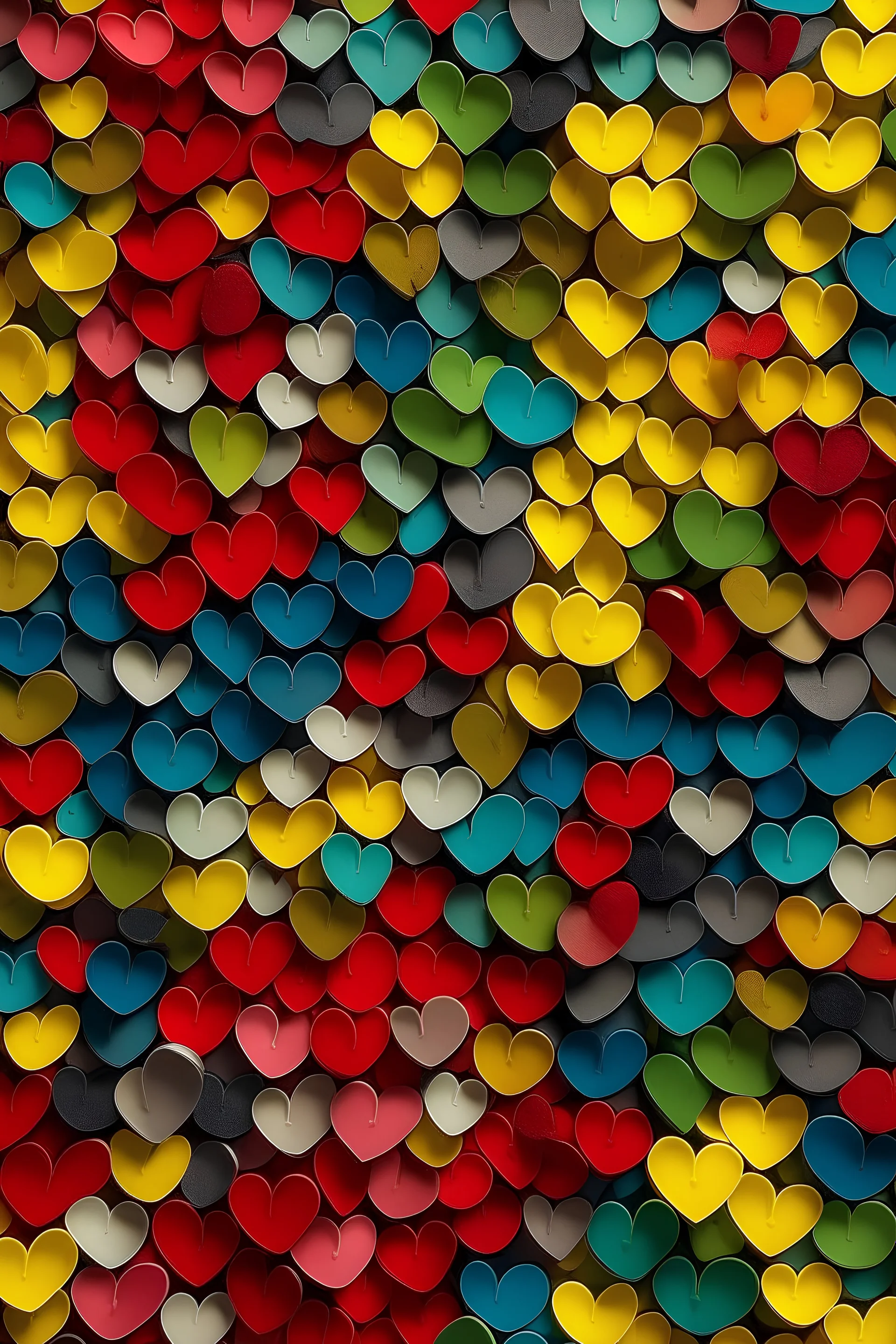 lots of hearts in different colours