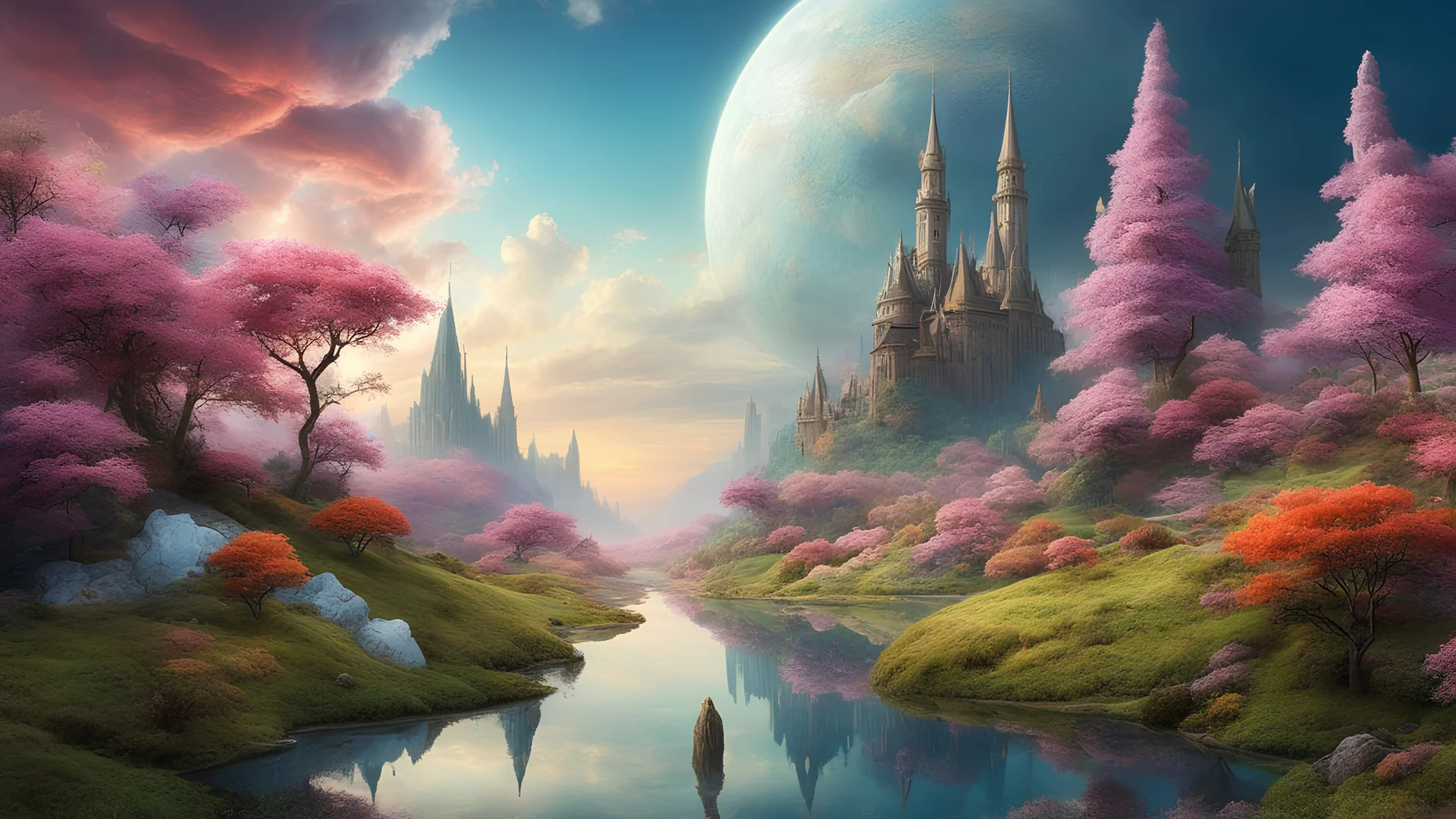 A surreal dreamscape where reality blends with imagination, fantasy, award-winning photograph, realistic, beautiful composition, natural colors, highly detailed, inspiring, beauty, peace, joy, happiness, fantasy, wow