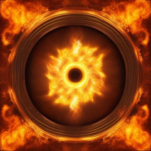 stylized circle of fire and water