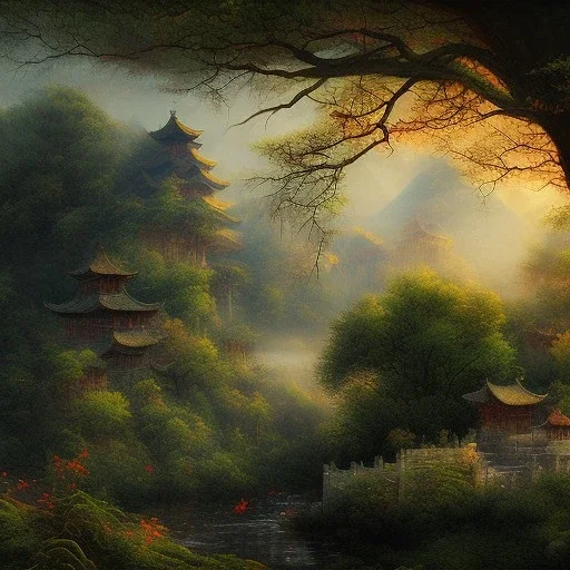 01 - nature, old chinese landscape, darkness