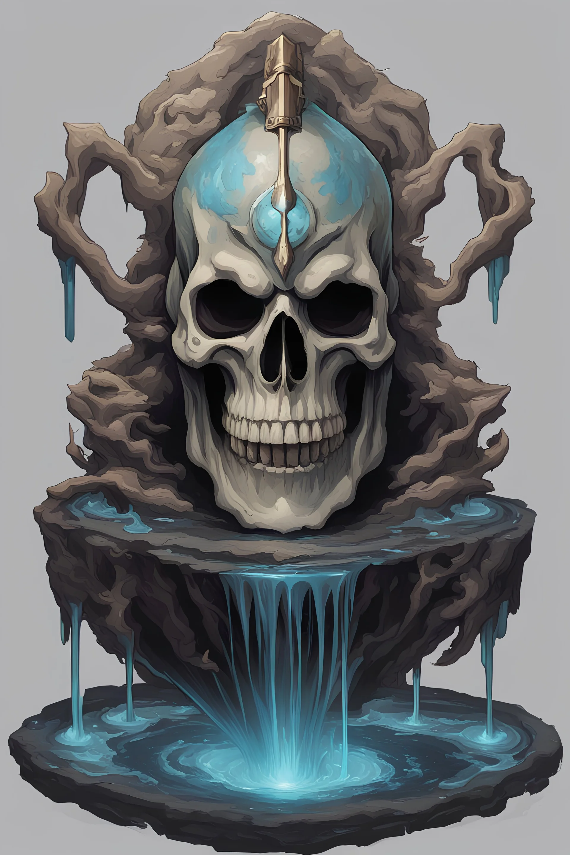 a legendary hades skull with water power