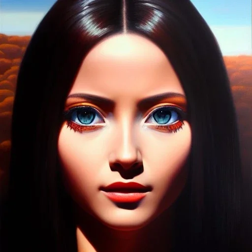 portrait of beautiful Alita painting by Brom , oil on canvas, cinematic composition, extreme detail,fit full head inside picture,8k