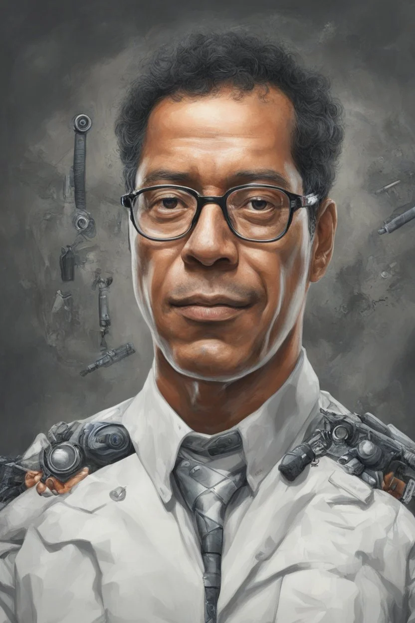 Retrato ciborg Gustavo Petro calidad ultra