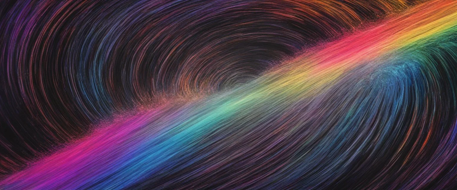 abstract, colorful, rainbow, void and a black hole