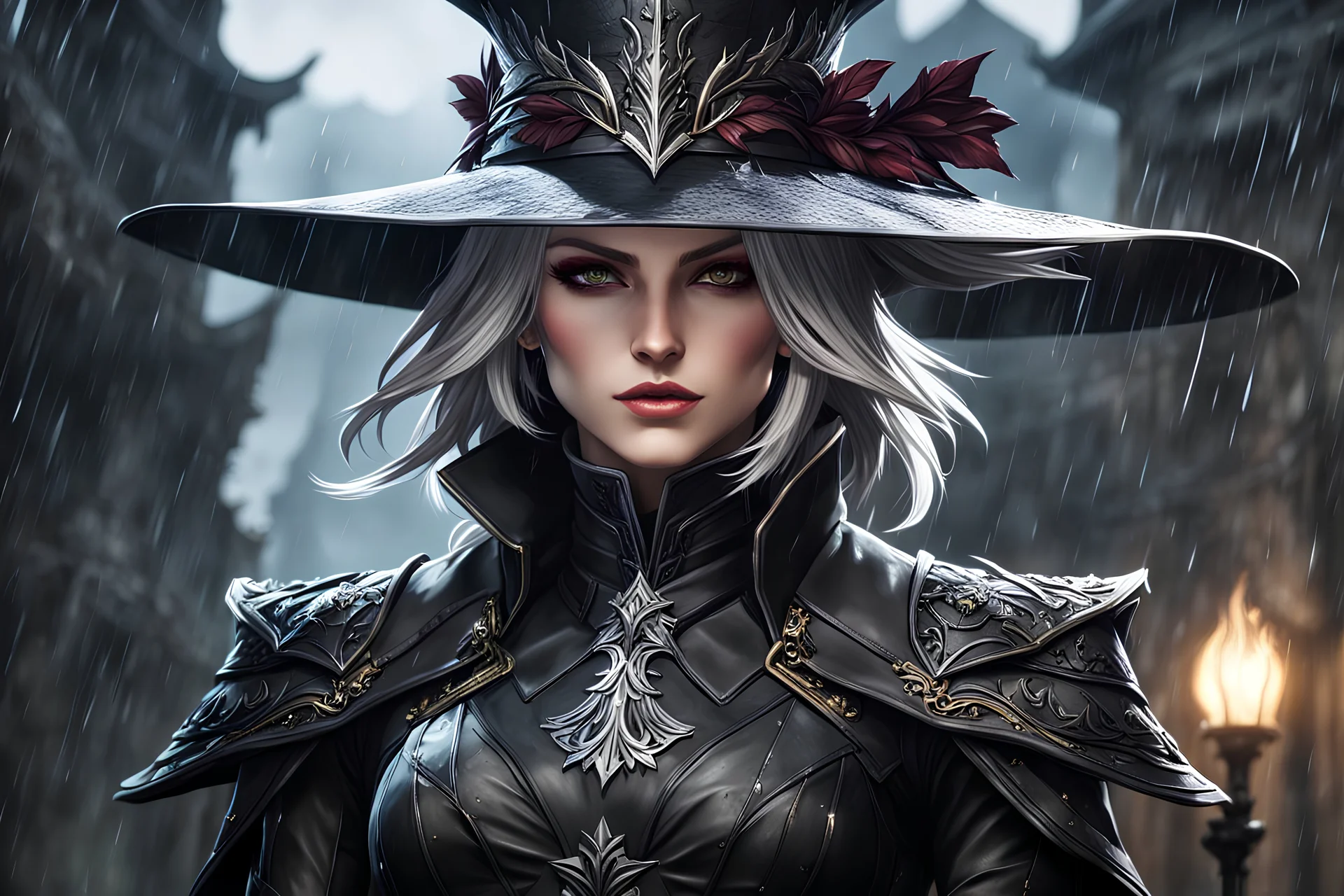 Lady maria venom in 8k solo leveling shadow artstyle, tree them, bloodborn them, rain, in the style of fairy academia, hard-edge style, agfa vista, dynamic pose, oshare kei, hurufiyya, rtx , intricate details, highly detailed, high details, detailed portrait, masterpiece,ultra detailed, ultra quality