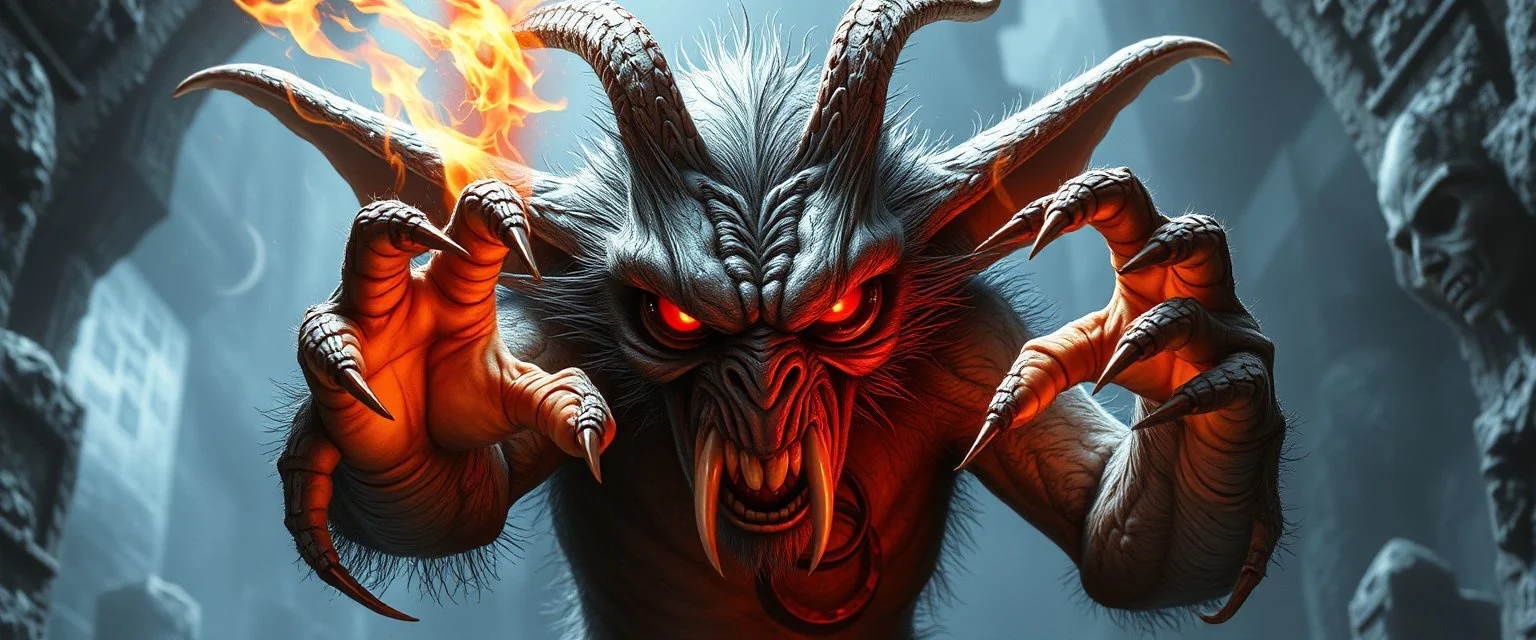 smite by god was the evil furry goblin gremlin man in the style of Escher and Giger.