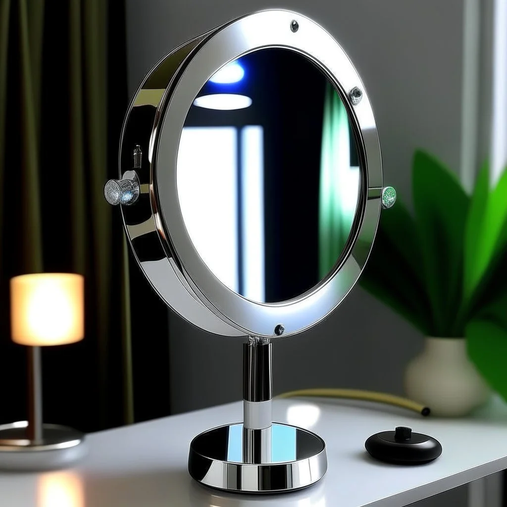 A bright makeup mirror with light