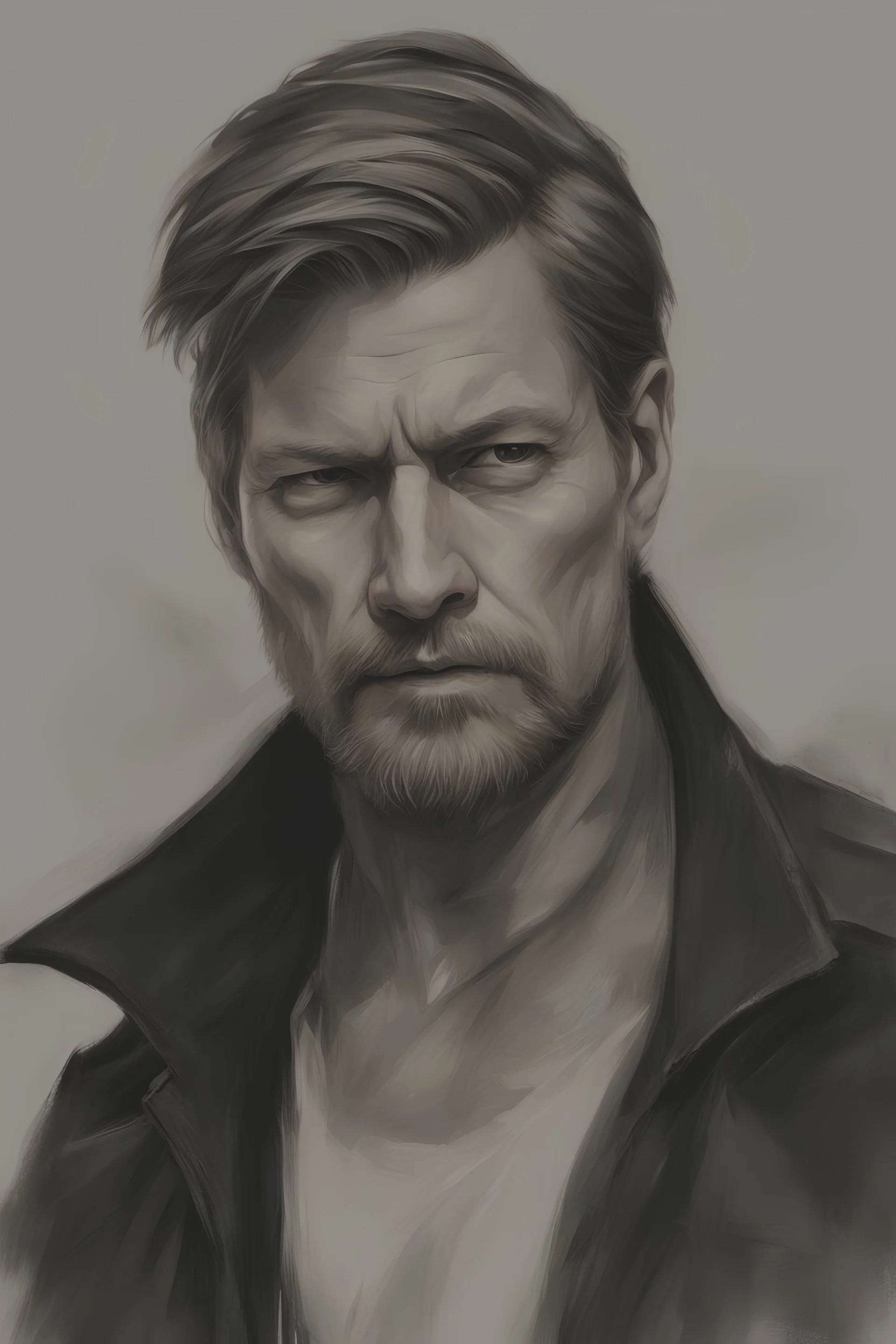 Very Old man Nikolaj Coster-Waldau Stocholm city oil paiting by artgerm display style style dream, symptom, image artgerm display style punk anarchists