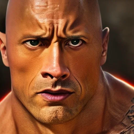 Fantasy, Dwayne Johnson as shaolin monk, heroic, award winning, insanely detailed, sunlit, realistic, fighting,acrylic paint, 8k resolution, hdr