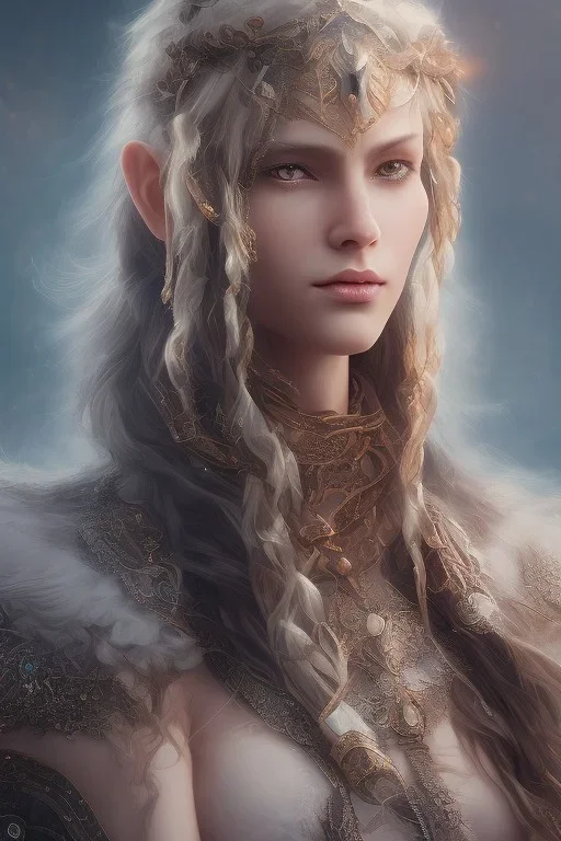 portrait elf warrior, 8k resolution, high-quality, fine-detail, intricate, fantasy art, detailed matte, volumetric lighting, illustration, 3D