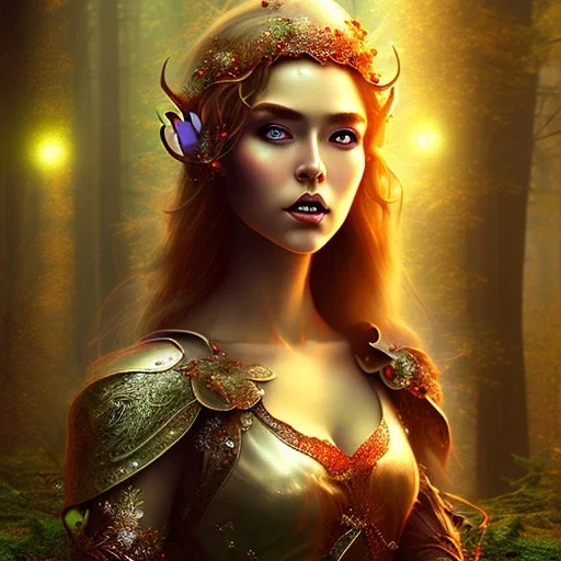 romantic fantasy spray painting, burning megical forest, portrait of elf