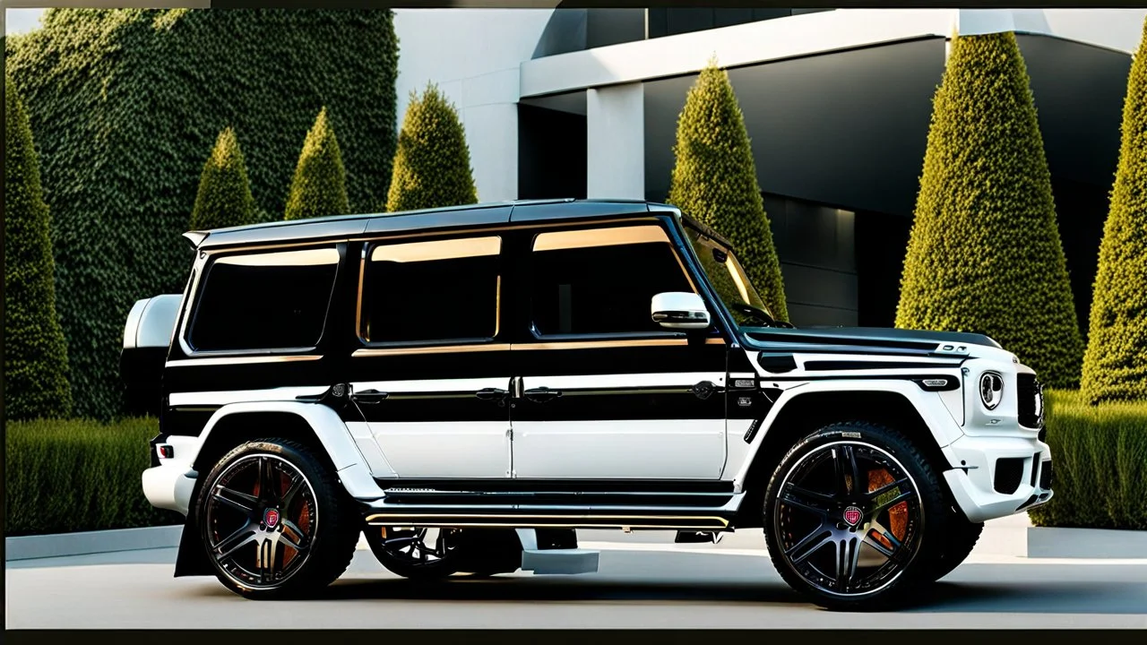 A (((G-Wagon bentley))) featuring a luxurious interior, advanced technologies, and a sleek body kit designed by MANSORY, exuding an air of sophistication and power