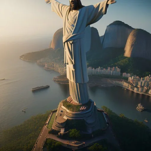 Christ the Redeemer, beautiful, nature, unreal engine 5, cinematic lighting, photorealistic, realistic, hyper detailed, 8k, octane render, cinema 4d