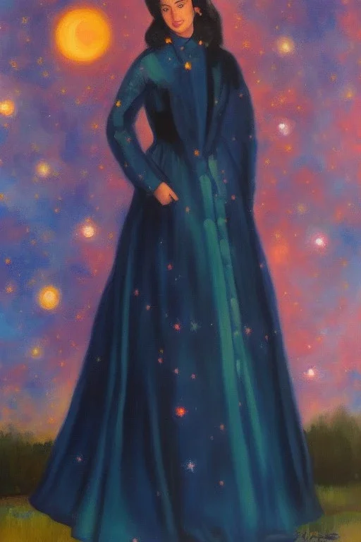 Full body portrait, painting, medium shot lady FantasyAstronomy