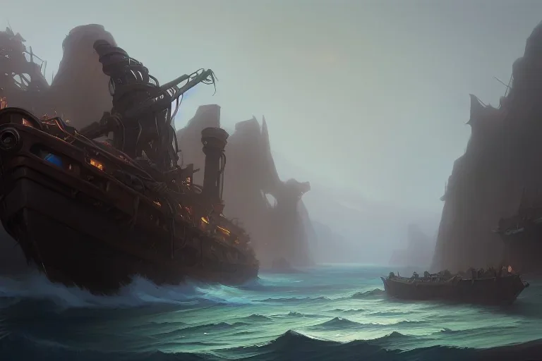 shipwreck, a fantasy digital painting by greg rutkowski and james gurney, trending on artstation, highly detailed