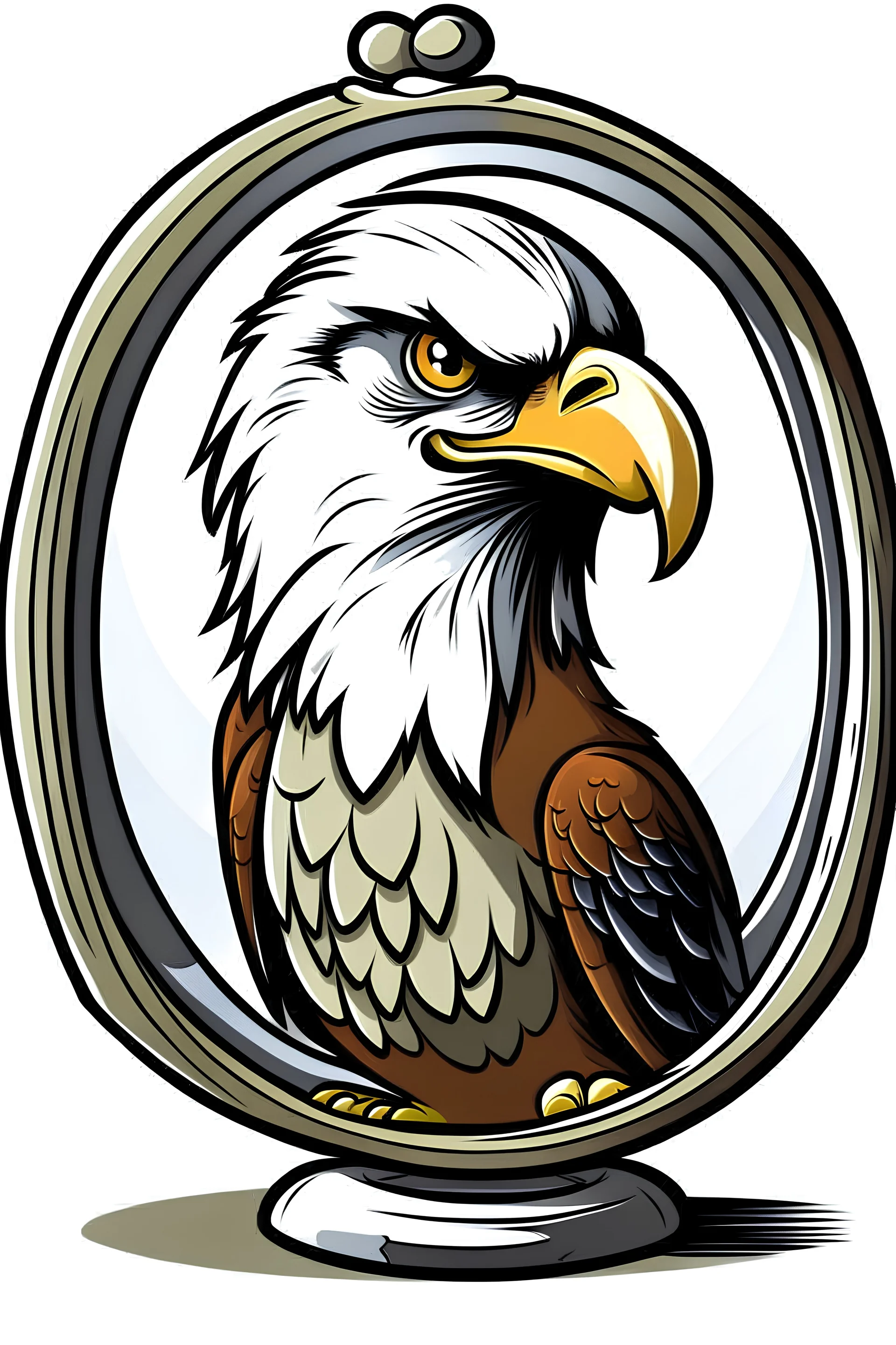 mirror, cartoon , eagle