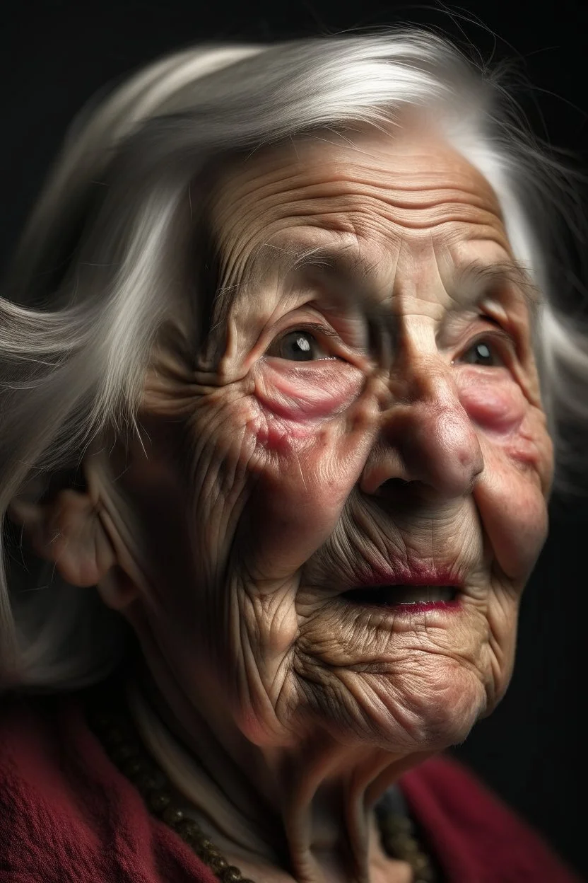 Old woman with lips like a beak