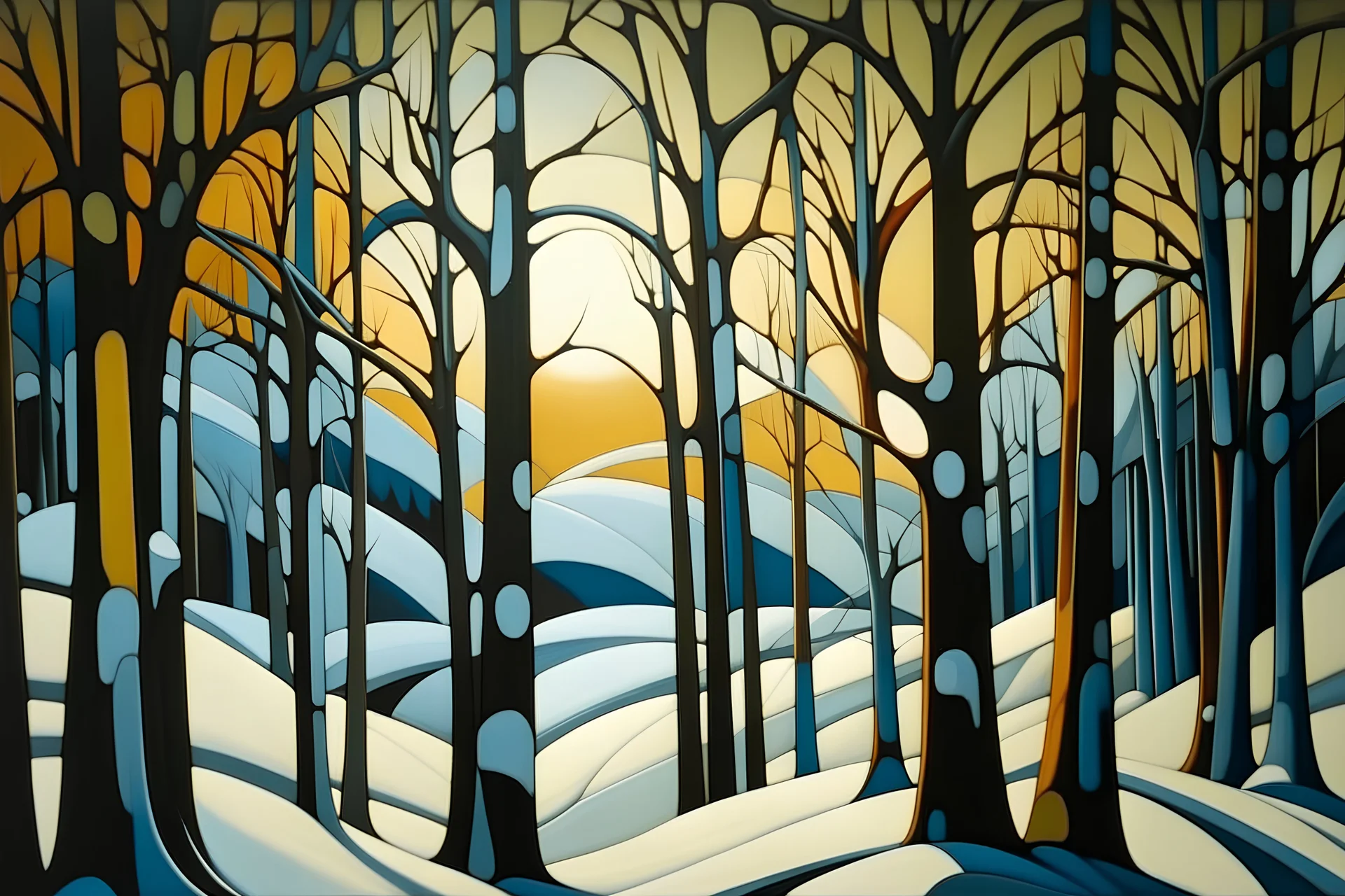 Winter in style of Lawren Harris