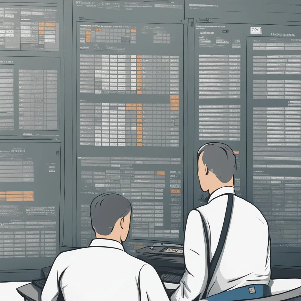 operators looking at a huge maintenance schedule