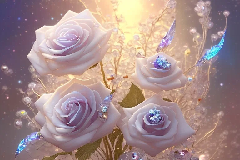  white and crystal subtle flower in a cosmic ambiance, transparent petals, delicate colors, in the foreground, full of details, smooth, bright sunshine，soft light atmosphere, light effect，vaporwave colorful, concept art, smooth, extremely sharp detail, finely tuned detail, ultra high definition, 8 k, unreal engine 5, ultra sharp focus