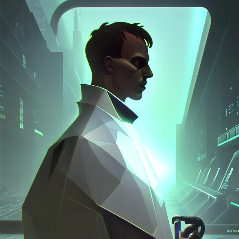Futuristic, cyberpunk, Friedrich Nietzsche,