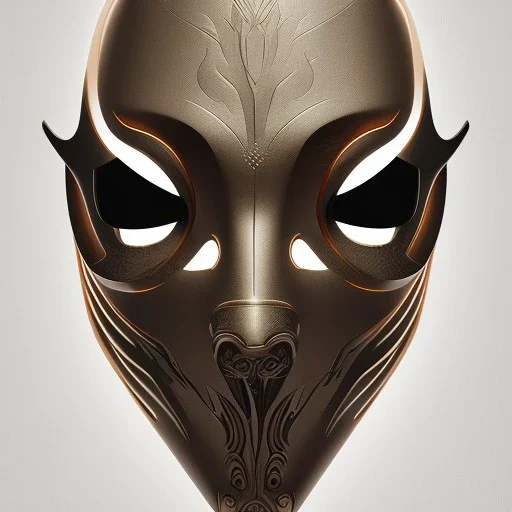 Mystery iconic mask, nike logo pattern, dramatique, art background, dramatic lighting, volumetric lighting, hyperrealisme, 8k, high quality, lot of details, fit within portrait