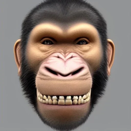 3d Ape smiling