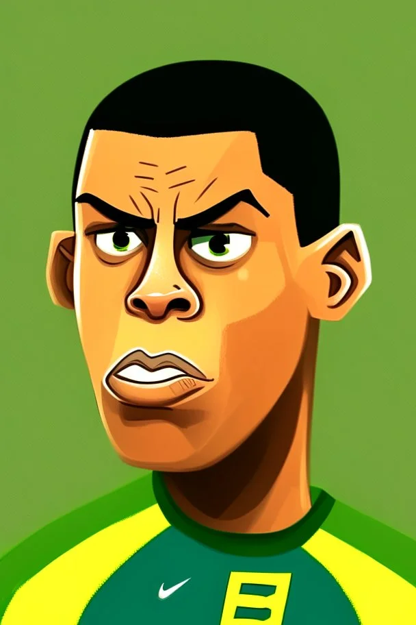 Ronaldo Brazilian football player ,cartoon 2d