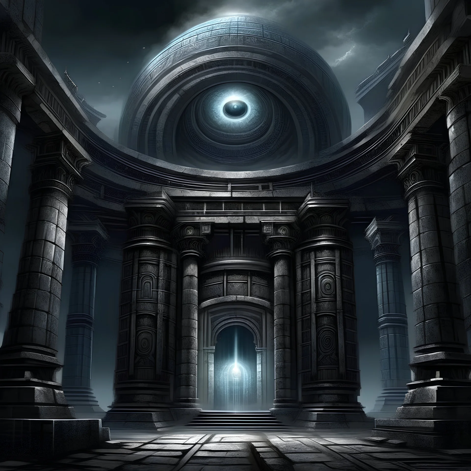 the dark eye, a temple of firun in a city medieval